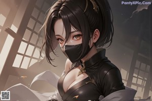 a sexy anime girl with big tits posing for the camera